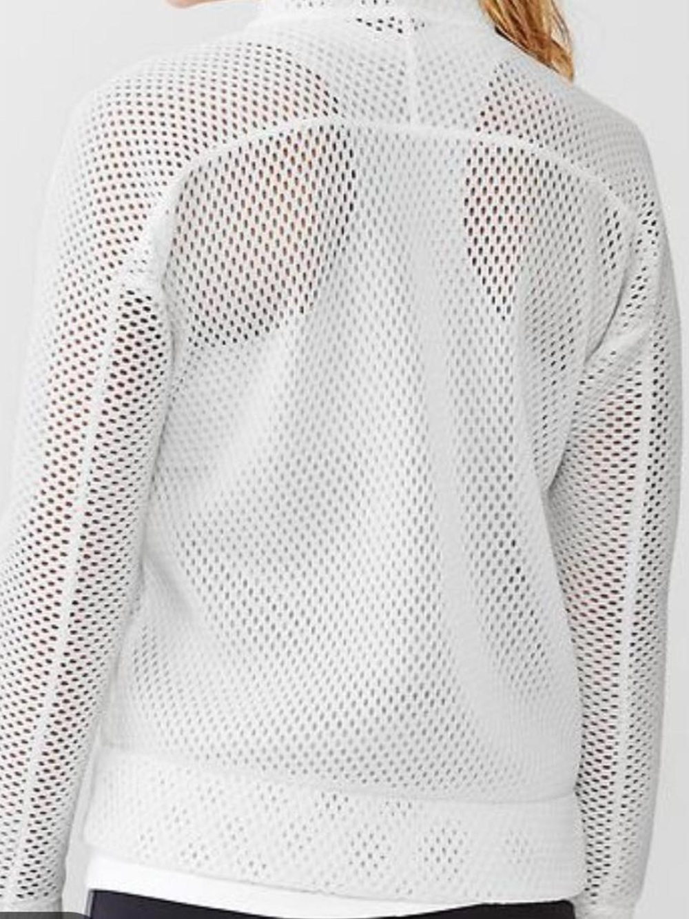 Samuel Dong White Mesh Long-Sleeve Top